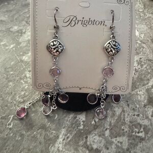 Brighton Silver and Purple Dangle Earrings